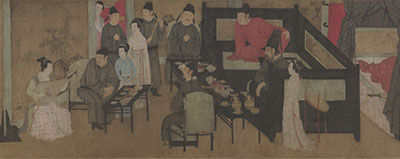 Night Revels of Han Xizai by Gu Hongzhong, Five Dynasties figure painting, narrative scroll painting