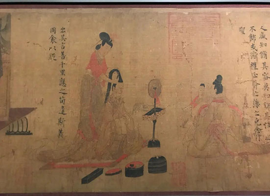 Admonitions of the Court Instructress by Gu Kaizhi, Eastern Jin figure painting, silk scroll, delicate silk thread strokes